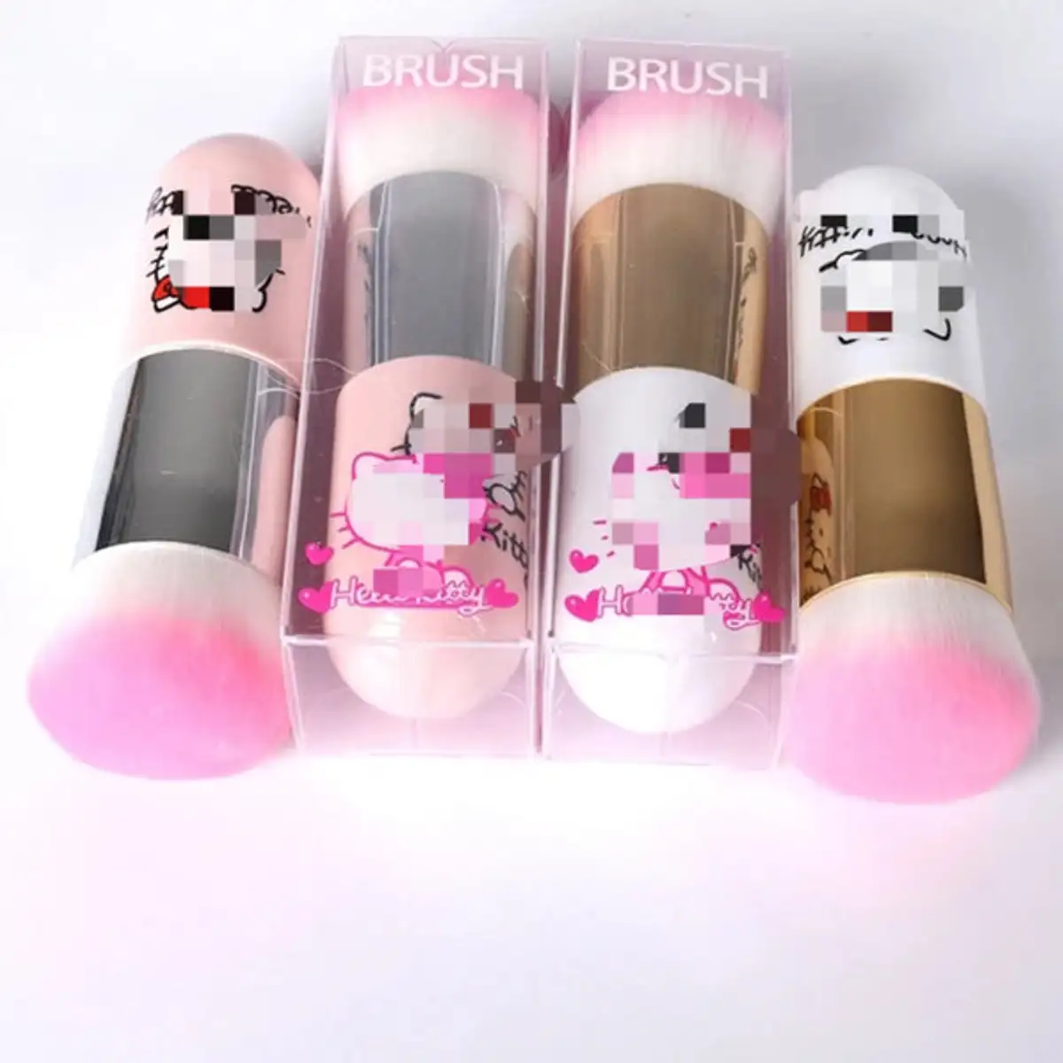 Cat Pink Silver Brush