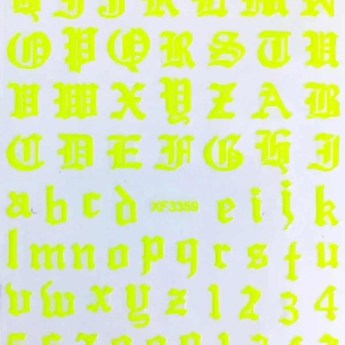 English Letters Yellow