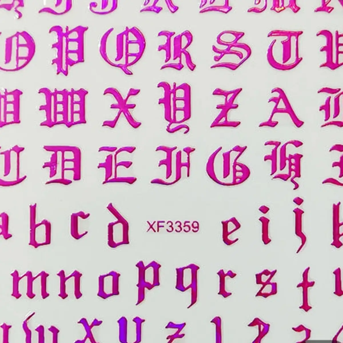 English Letters Glossy Pink