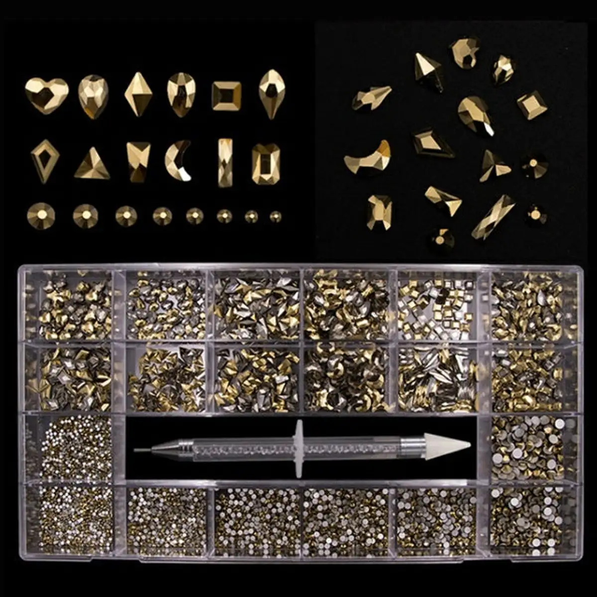 Rhinestones Diamond Box 7920pcs - Gold