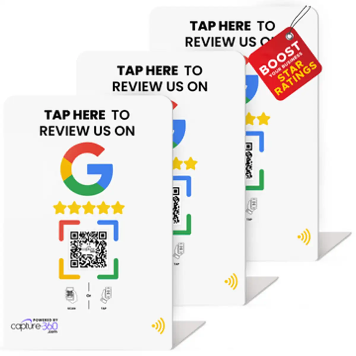 Capture 360 - Google Review Stand (White 3 pcs)