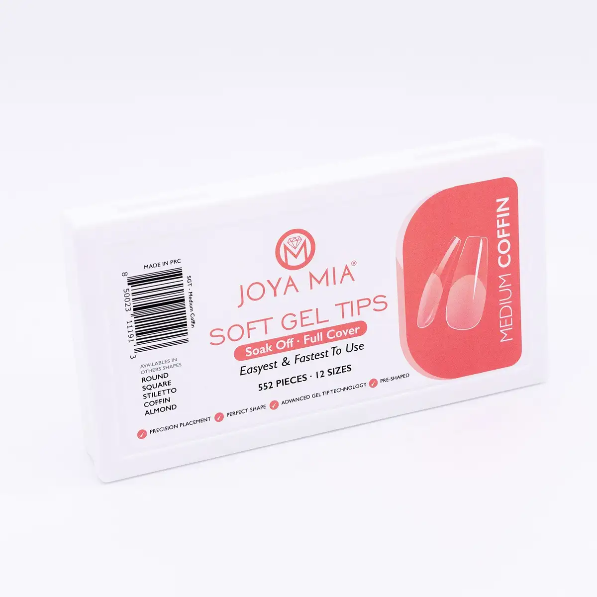 Soft Gel Tips - Medium Coffin